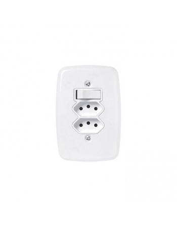 CONJ PLUZIE IDEA BCO 1 SIMP+2 TOMA 2P+T 10A 4210 (N)