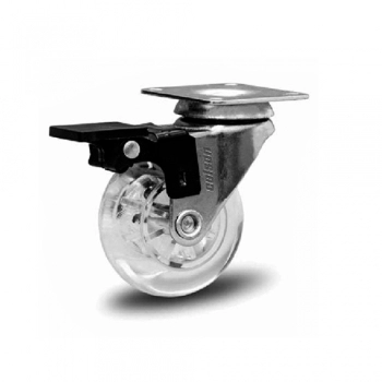 RODIZIO SILICONE COLSON 310 CHAPA GIRAT FREIO 76MM 50KG REF 43050310890900008129
