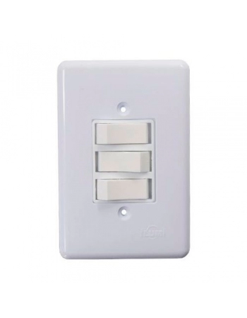 3 INTER ILUMI SIMPLES 6A 250V S/PLACA STYLUS REF 2019/0 (N)