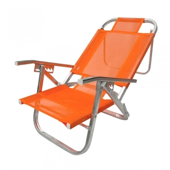 CADEIRA PRAIA BOTAFOGO RECLINAVEL COPACABANA ALUMIN LARANJA REF CAD0400 (N)