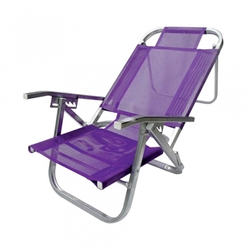 CADEIRA PRAIA BOTAFOGO RECLINAVEL COPACABANA ALUMIN ROXA REF CAD0398 (N)