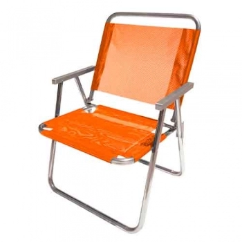 CADEIRA PRAIA/VARANDA BOTAFOGO EX LARGA 130KG ALUMIN LARANJA REF CAD0409 (N)