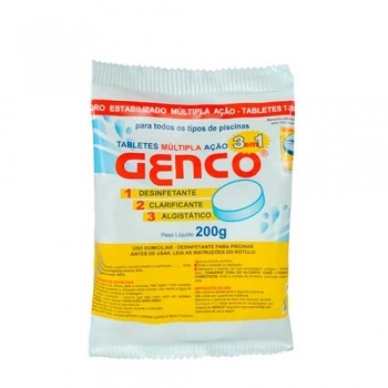 PASTILHA CLORO T-200 TAB 3 EM 1 200G GENCO REF 451008A 