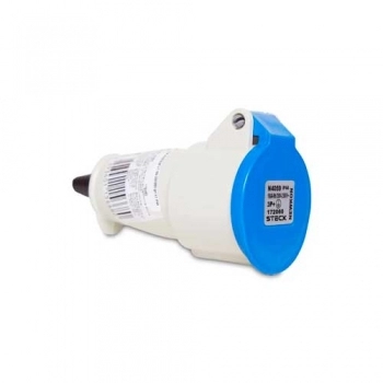 ACOPLAMENTO INDUSTRIAL STECK 2P+T 16A 220V 6H AZ REF 3056A