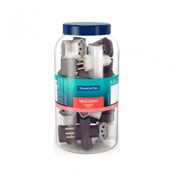 ADAPTADOR T TRAMONTINA BCO/PTO 2P+T 10A A 250V POTE C/20PC REF 57412971 (N)