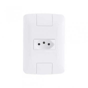 CONJ TRAMONTINA ARIA BCO 1 TOMADA 2P+T 10A A 250V 4X2 REF 57241010 (N)