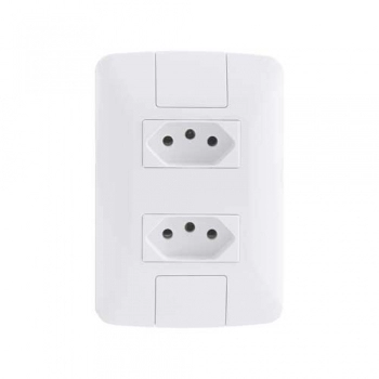 CONJ TRAMONTINA ARIA BCO 2 TOMADA 2P+T 10A A 250V 4X2 REF 57241065 (N)