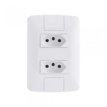 CONJ TRAMONTINA ARIA BCO 2 TOMADA 2P+T 20A A 250V 4X2 REF 57241066 (N)