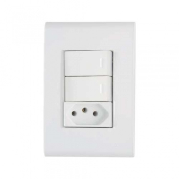 CONJ TRAMONTINA LIZ BCO 2 INTER SIMPLES 10A + TOM 2P+T 10A A 250V 4X2 REF 57170073 (N)