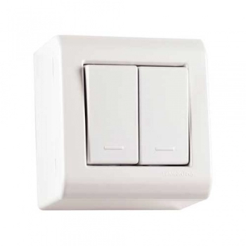 CONJ TRAMONTINA LIZFLEX BCO SOBREPOR 2 INTER SIMPLES 10A A 250V REF 57304011 (N)