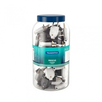 PLUGE MACHO TRAMONTINA BCO/PTO 2P 10A A 250V POTE C/ 120PC REF 57412901 (N)