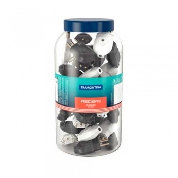 PLUGE MACHO TRAMONTINA BCO/PTO 2P+T 10A A 250V POTE C/ 68PC REF 57412902 (N)
