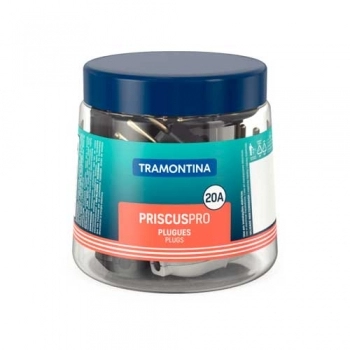 PLUGE MACHO TRAMONTINA BCO/PTO 2P+T 20A A 250V POTE C/ 20PC REF 57412912 (N)