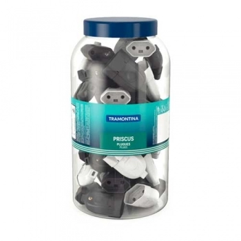 PLUGUE FEMEA TRAMONTINA BCO/PTO 2P 10A A 250V POTE C/ 66PC REF 57412951 (N)