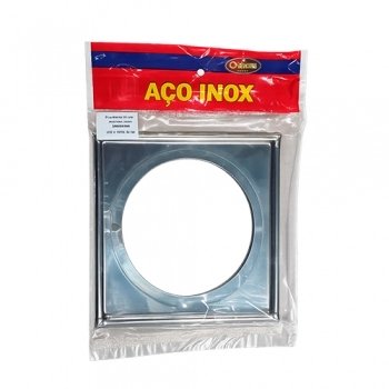 PORTA RALO QUADRADA 150 MM AÇO INOX (N)