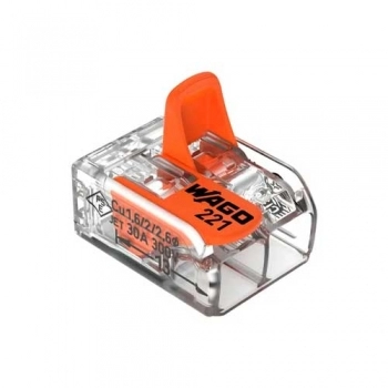 CONECTOR WAGO EMENDA 2P TRANSP 0,14/4MM REF 2210412 (N)