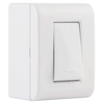 CONJ TRAMONTINA LIZFLEX BCO SOBREPOR 1 INTER SIMPLES 10A A 250V REF 57304001 (N)