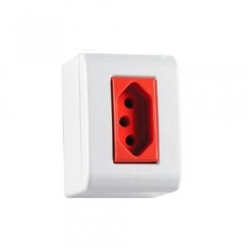 CONJ TRAMONTINA LIZFLEX VM/BCO 1 TOMADA 2P+T 20A A 250V REF 57304019 (N)
