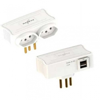 PINO CARREGADOR DANEVA 2 USB+2 TOM 10A